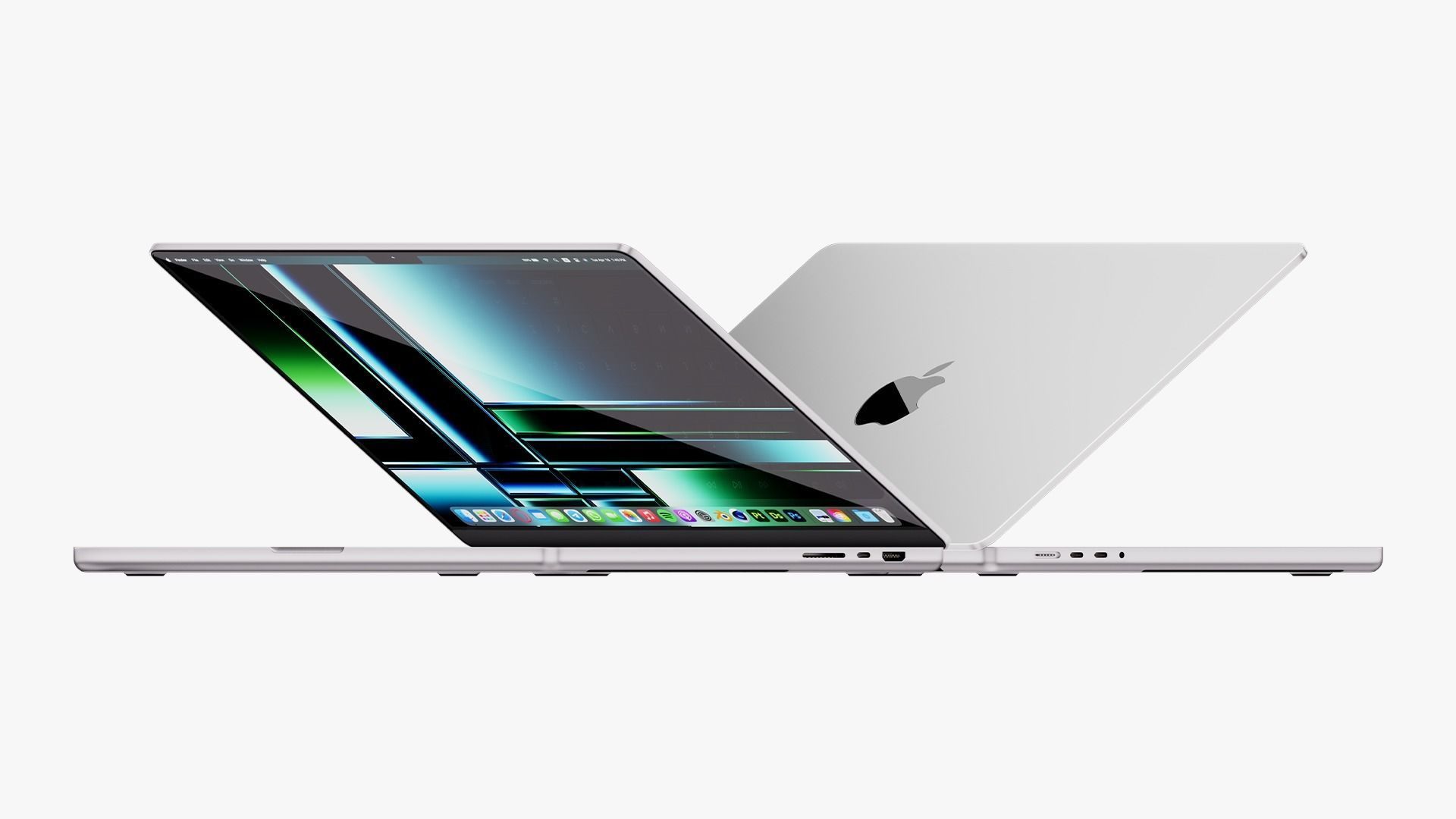 Apple MacBook Pro 16 Silver 2022 With Magic Mouse 3D model_1