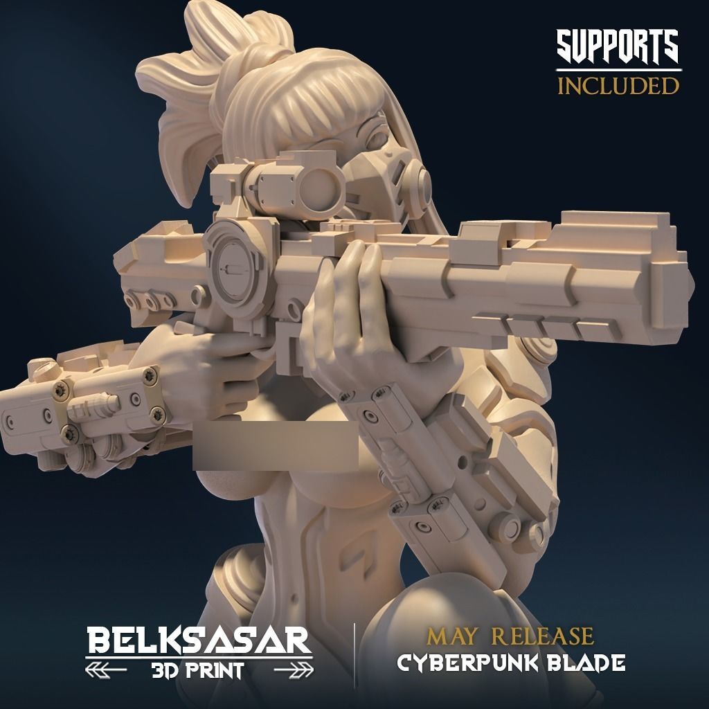 Neon Outlaw D Nude and Normal 3D print model_1