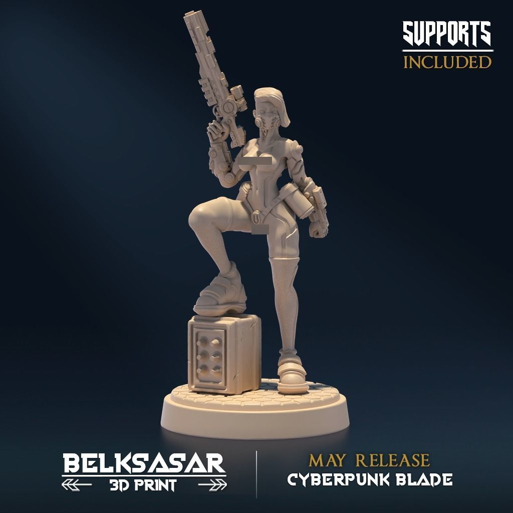 Neon Outlaw Nude Set x4 3D print model_1