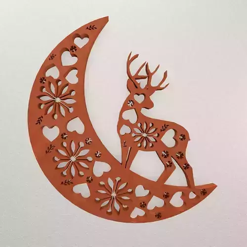 Moon Deer Wall Decoration WARAJ75