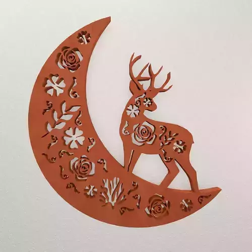 Moon Deer Wall Decoration WARAJ73