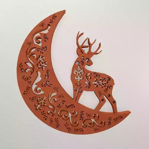 Moon Deer Wall Decoration WARAJ72