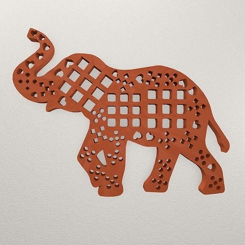 Elephant Wall Decoration WARAJ60 3D model 3D printable CGTrader