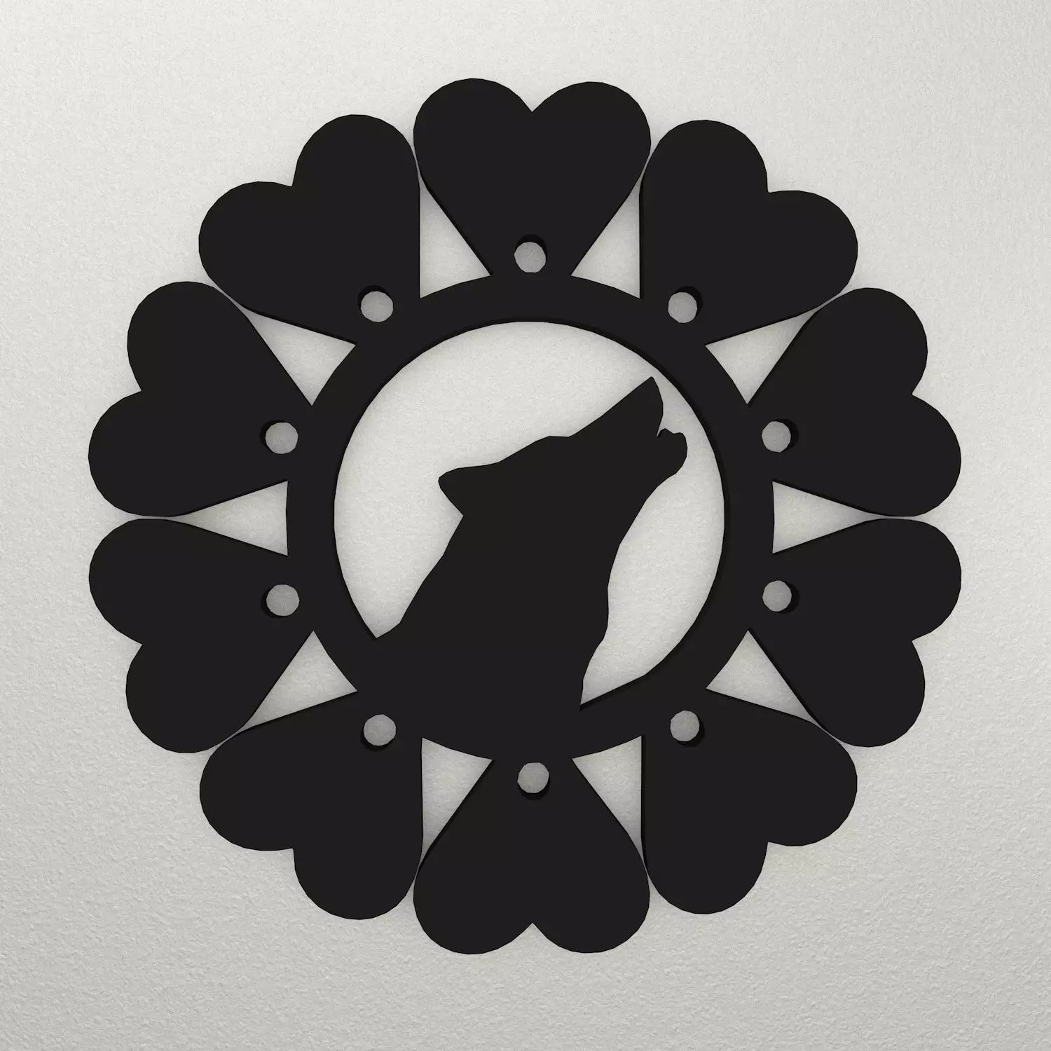 Dog Love Wall Decoration WARAJ44 3D print model
