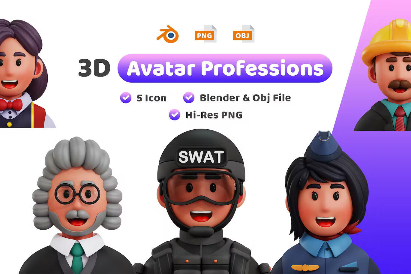 Avatar Job Profession 3D Icon 3D model_1