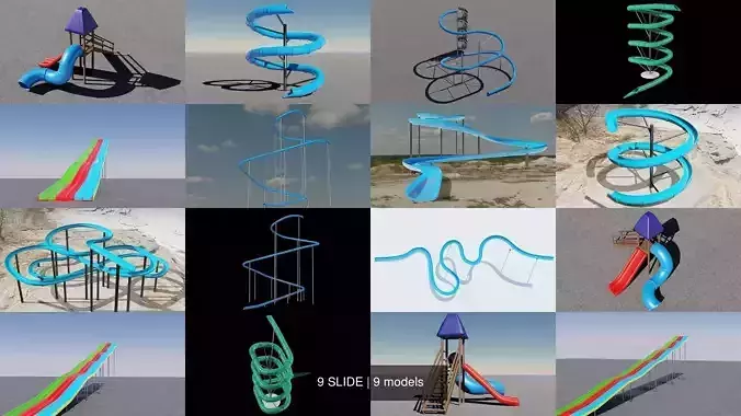 9 SLIDE 3D Model Collection