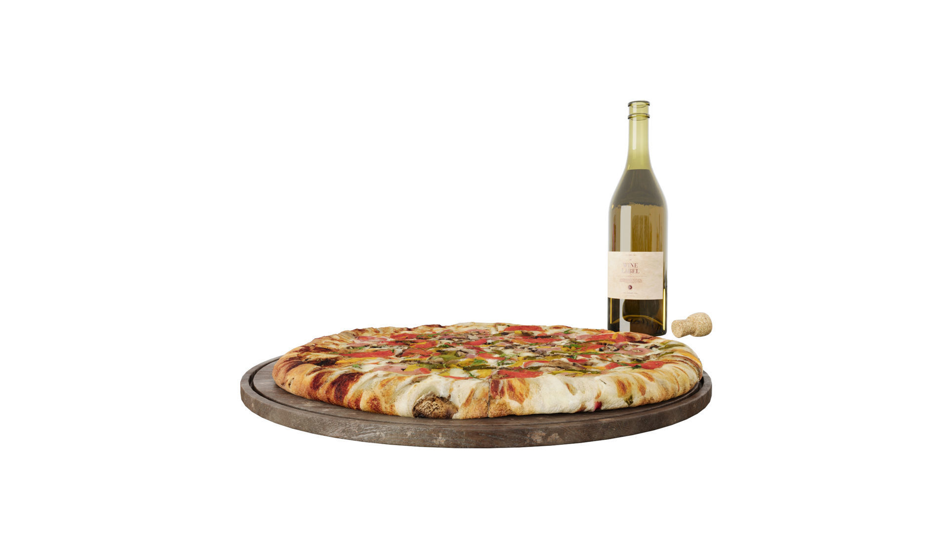 Outdoor Kitchen With Barbecue And Pizza Oven 3D model_9