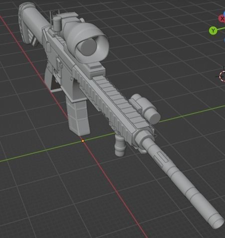 Mgun for personal project 3D model_2