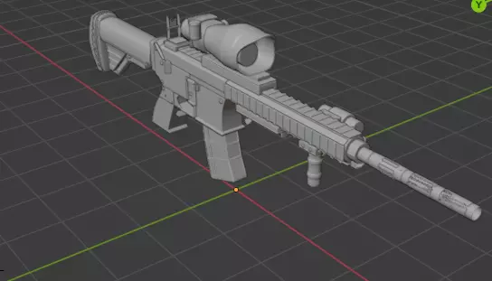 Mgun for personal project 3D model_0