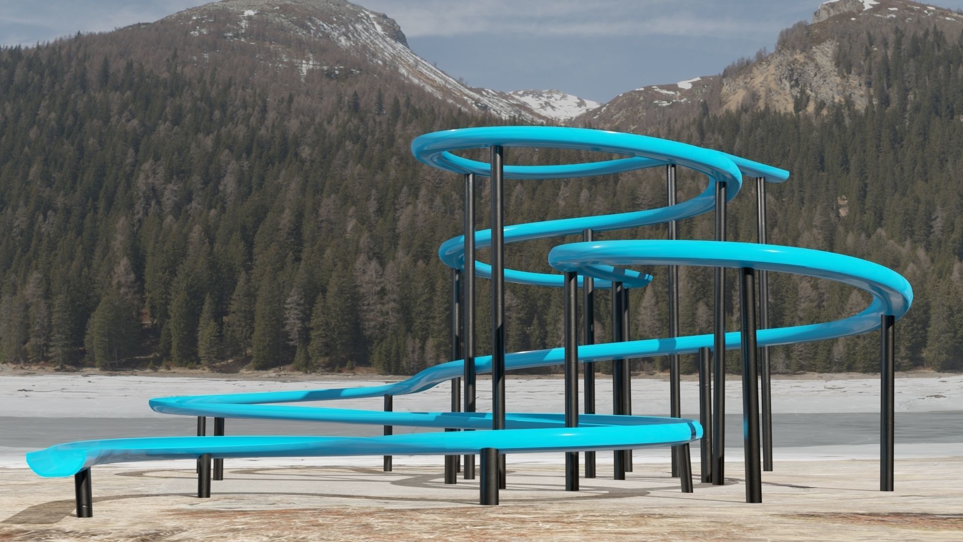 Slide Low-poly 3D model_5