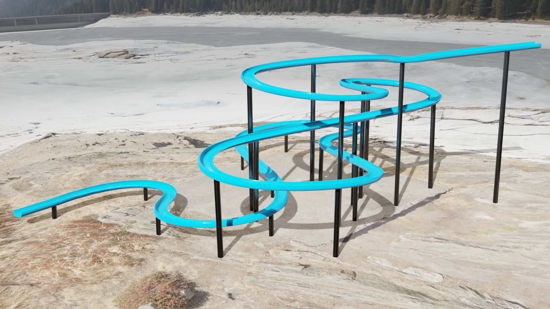 Slide Low-poly 3D model_1