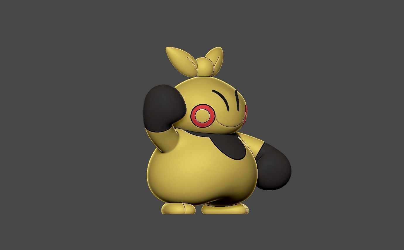 Pokemon makuhita 3D print model_3
