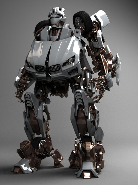 Hammer futuristic robot 3D model_1