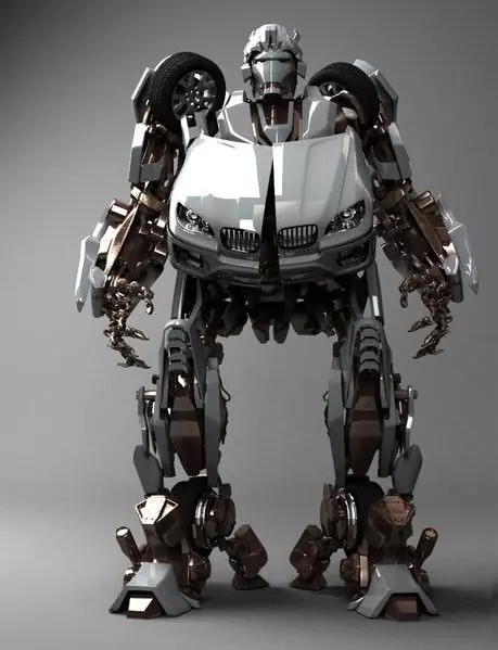 Hammer futuristic robot 3D model_0