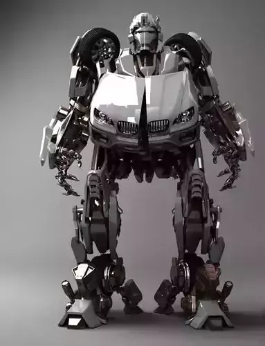 Hammer futuristic robot