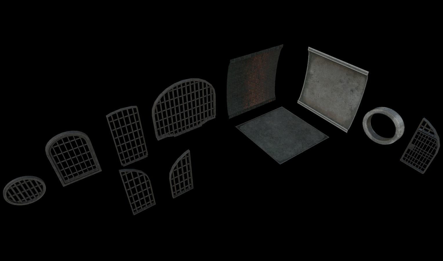 Modular Sewer Environment Low-poly 3D model_16