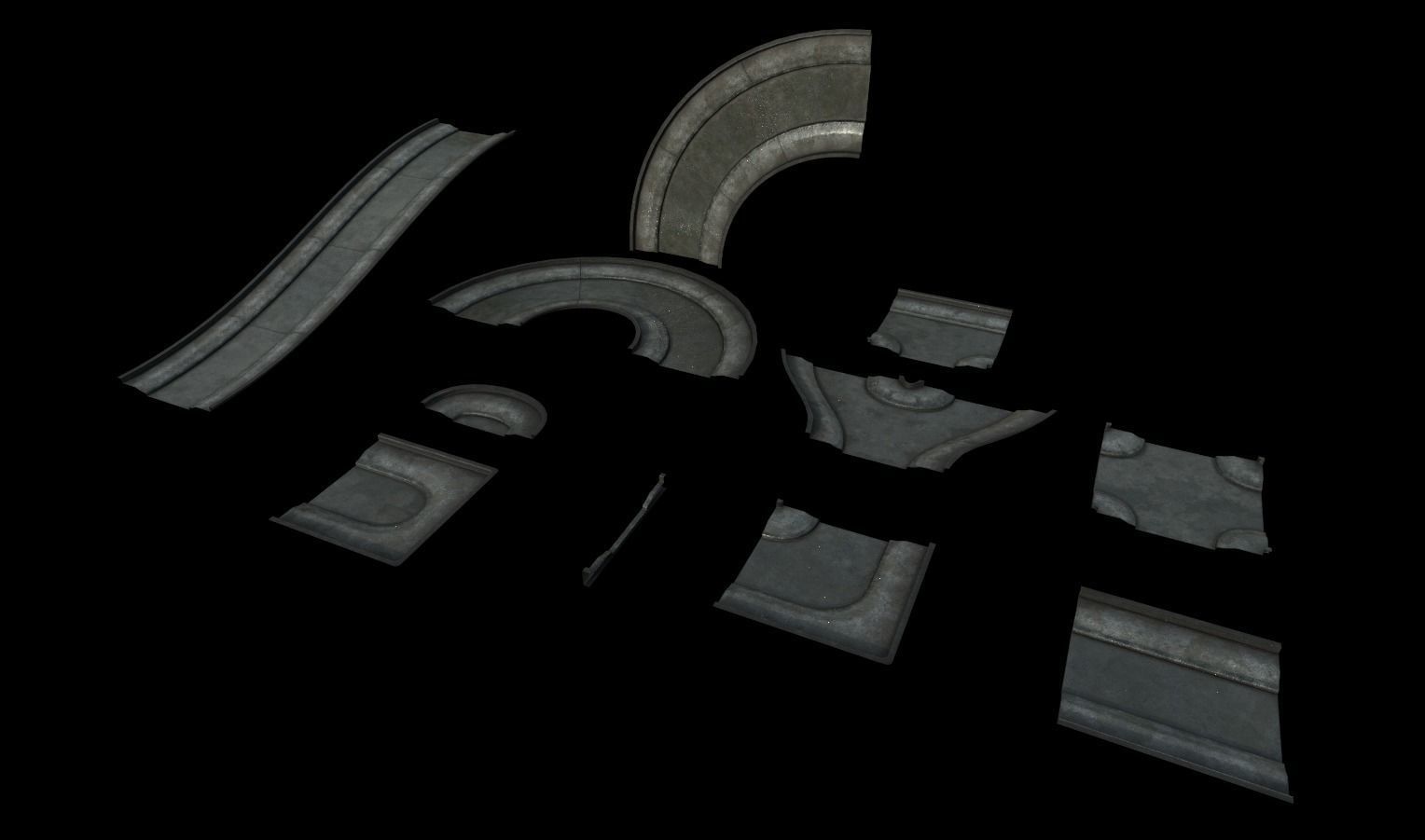 Modular Sewer Environment Low-poly 3D model_19