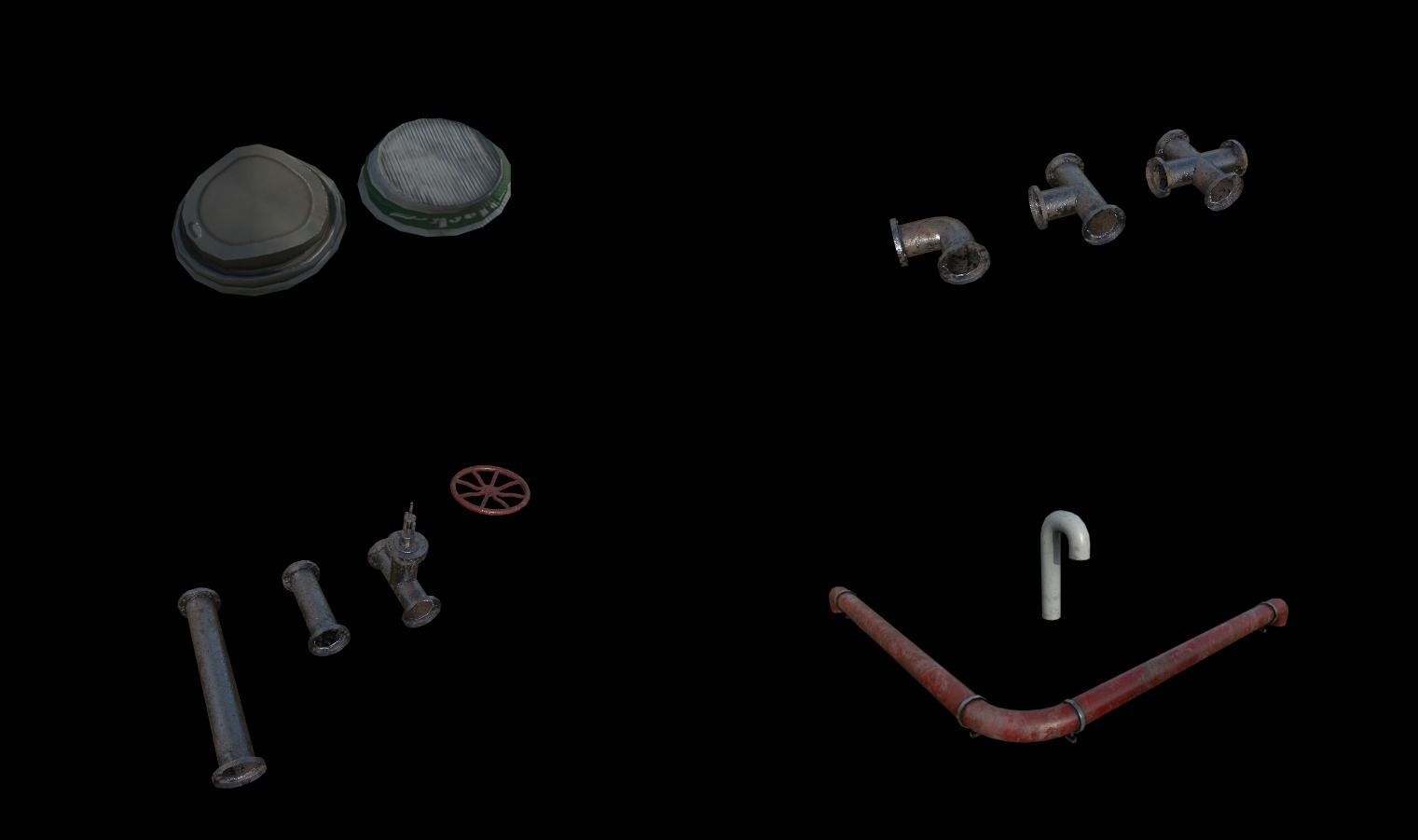 Modular Sewer Environment Low-poly 3D model_58