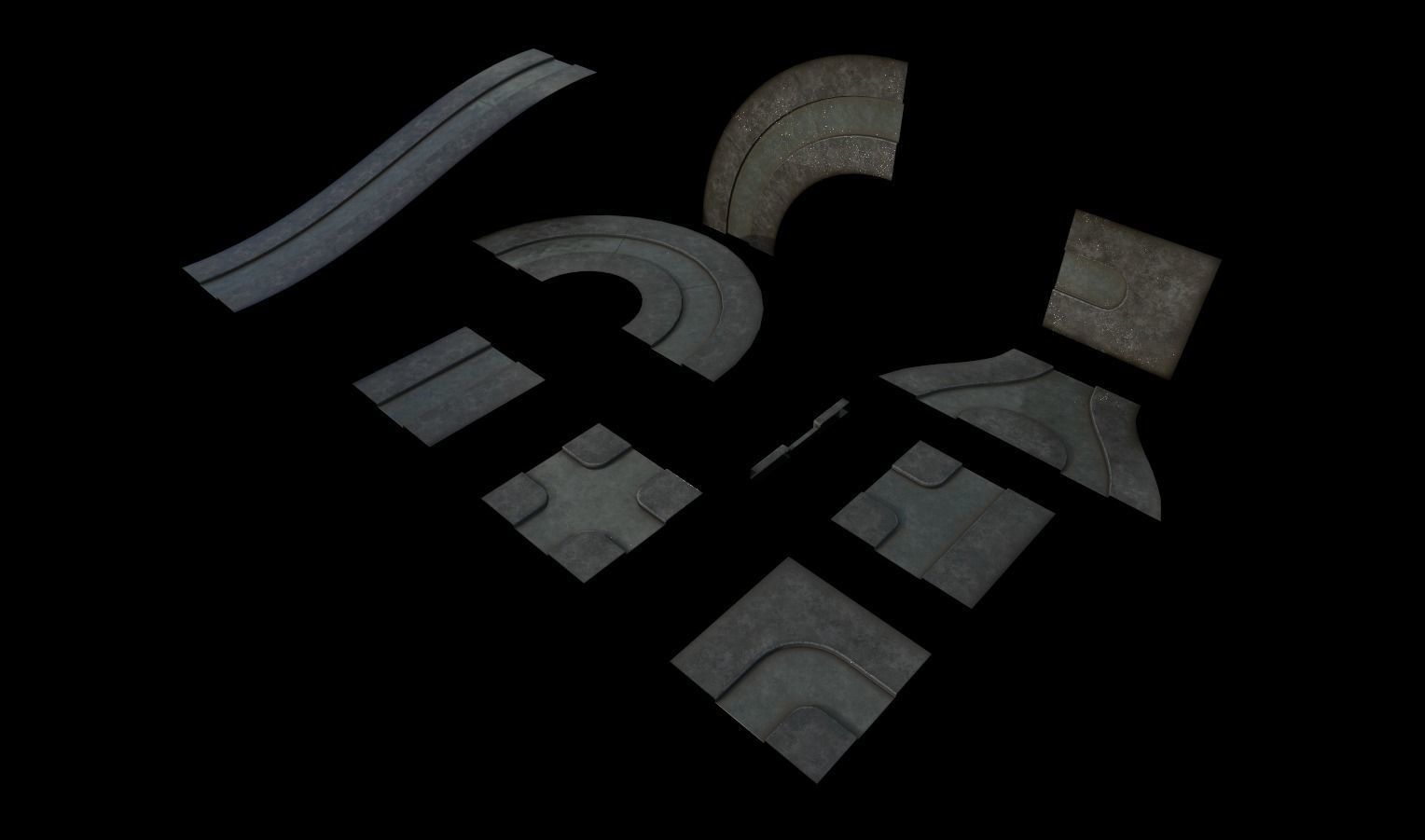 Modular Sewer Environment Low-poly 3D model_18