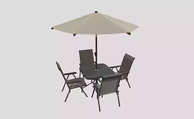Lounge set outdoor table 3D model