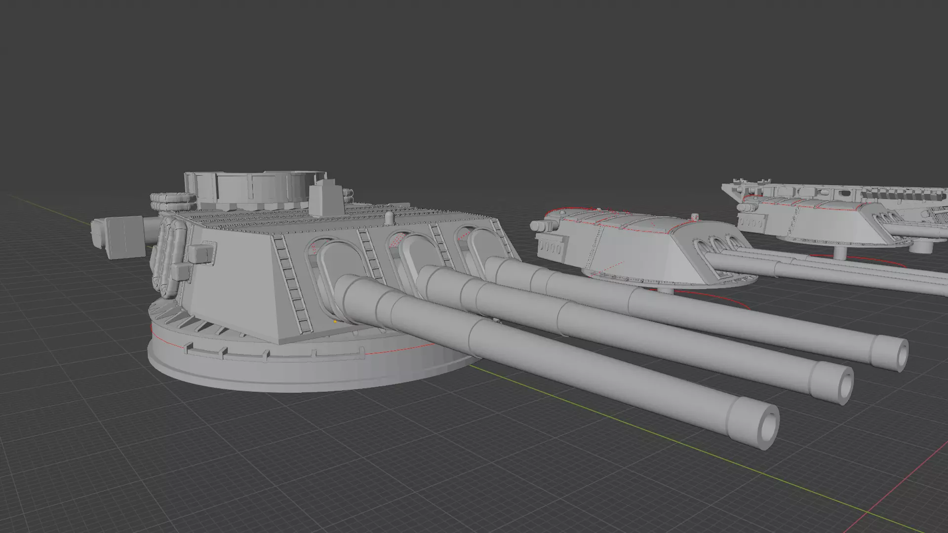 USS New Jersey Main Battery Guns 1 to 700 scale 3D print model_0