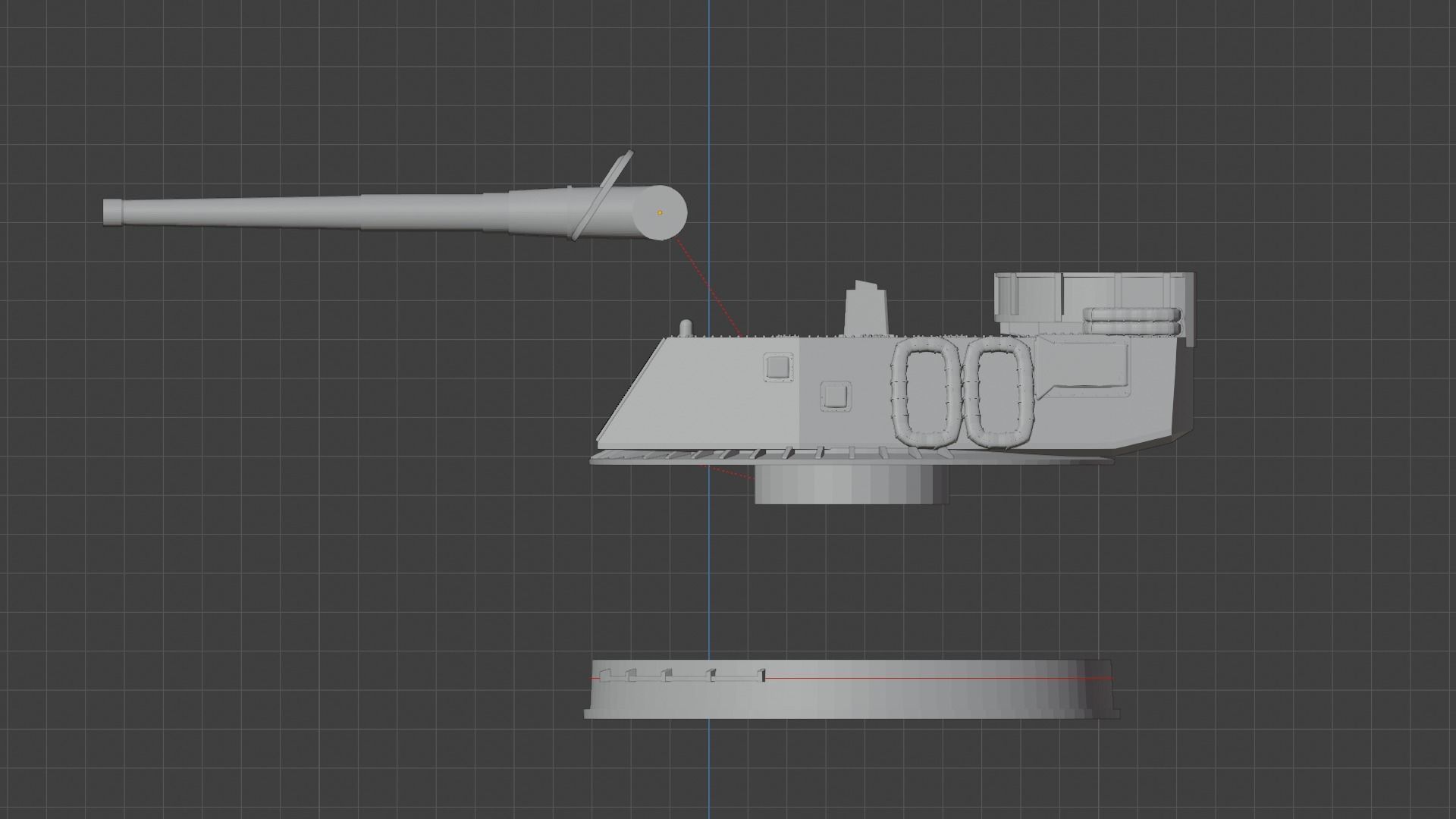 USS New Jersey Main Battery Guns 1 to 700 scale 3D print model_3