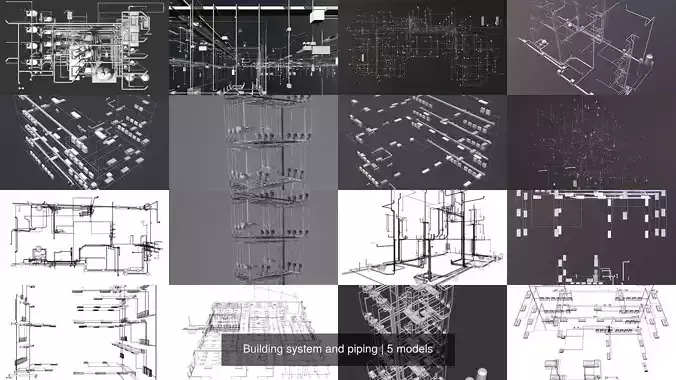 Building system and piping 3D Model Collection