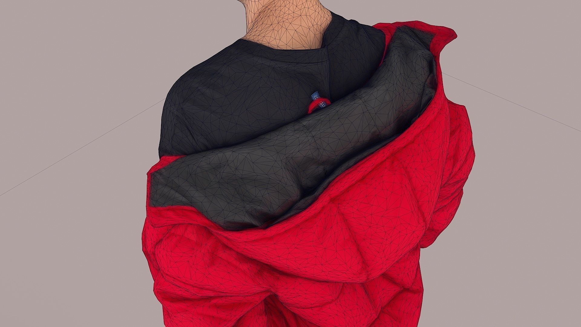 Streetwise Casual Young Man with Popped Puffer 3D model_14