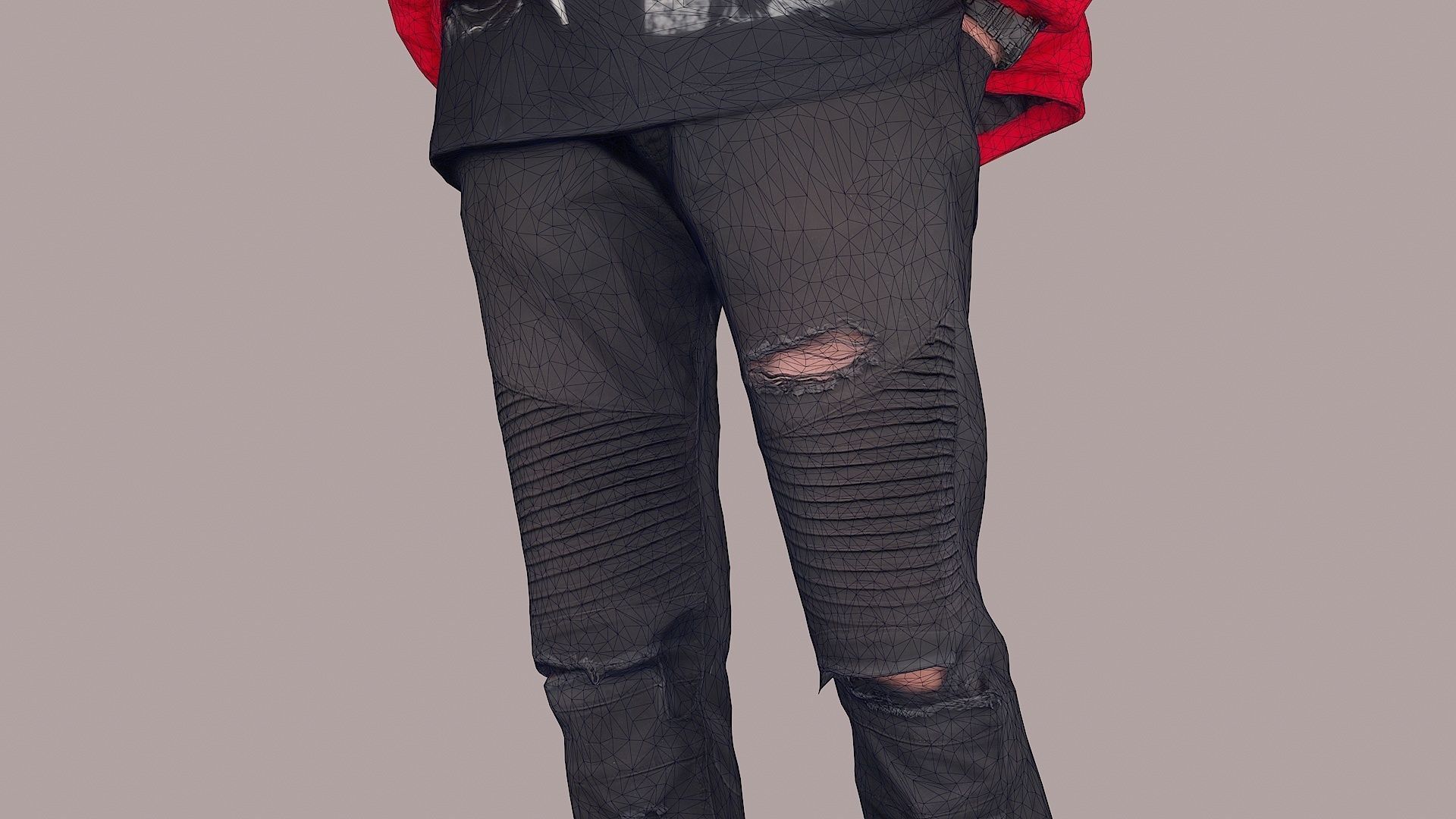 Streetwise Casual Young Man with Popped Puffer 3D model_16