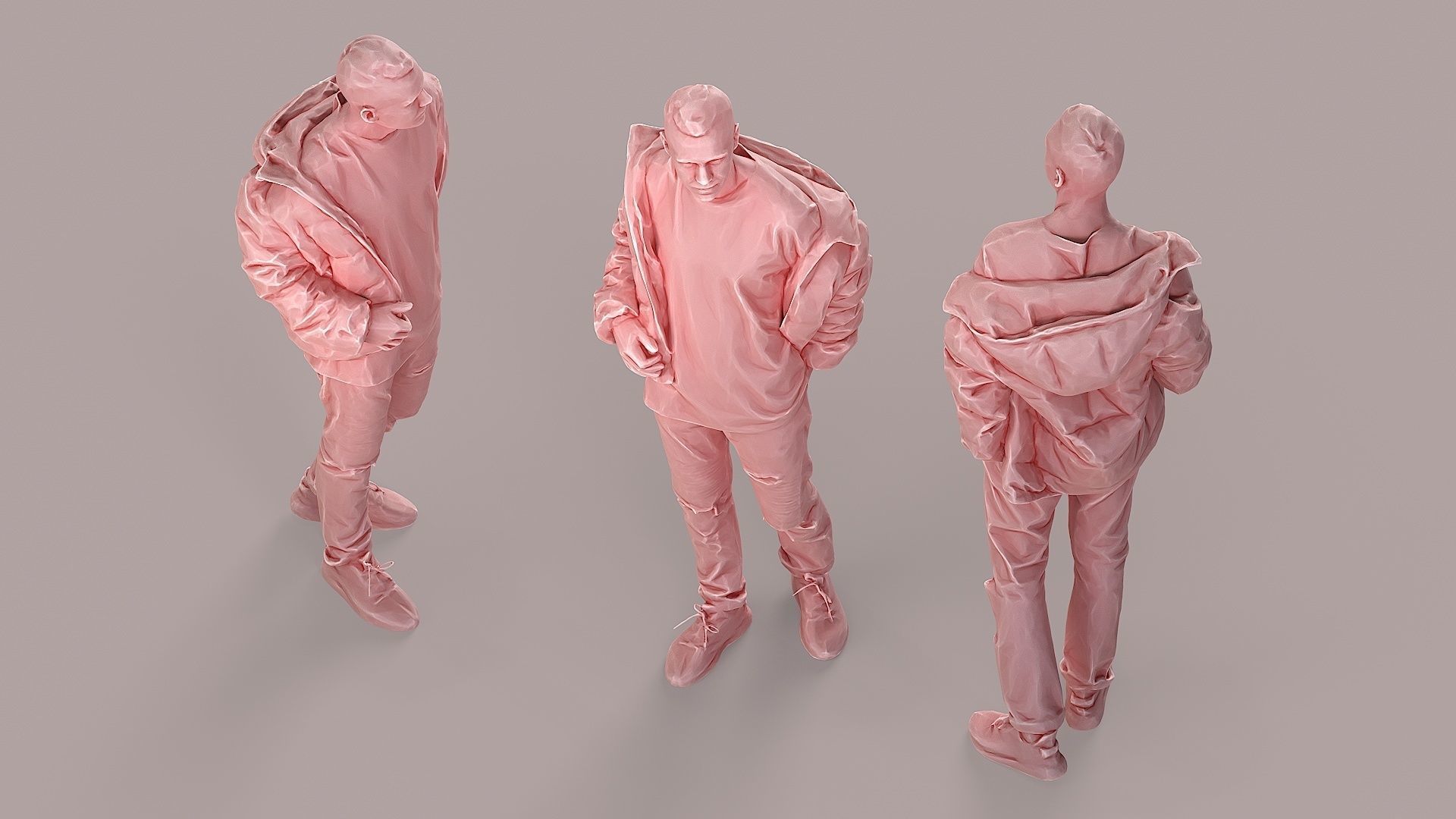 Streetwise Casual Young Man with Popped Puffer 3D model_6