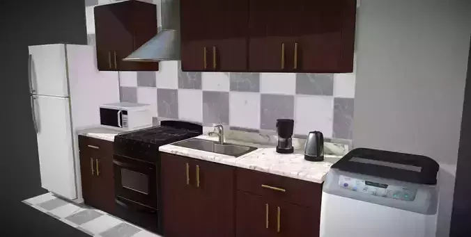 kitchen Low-poly 3D model