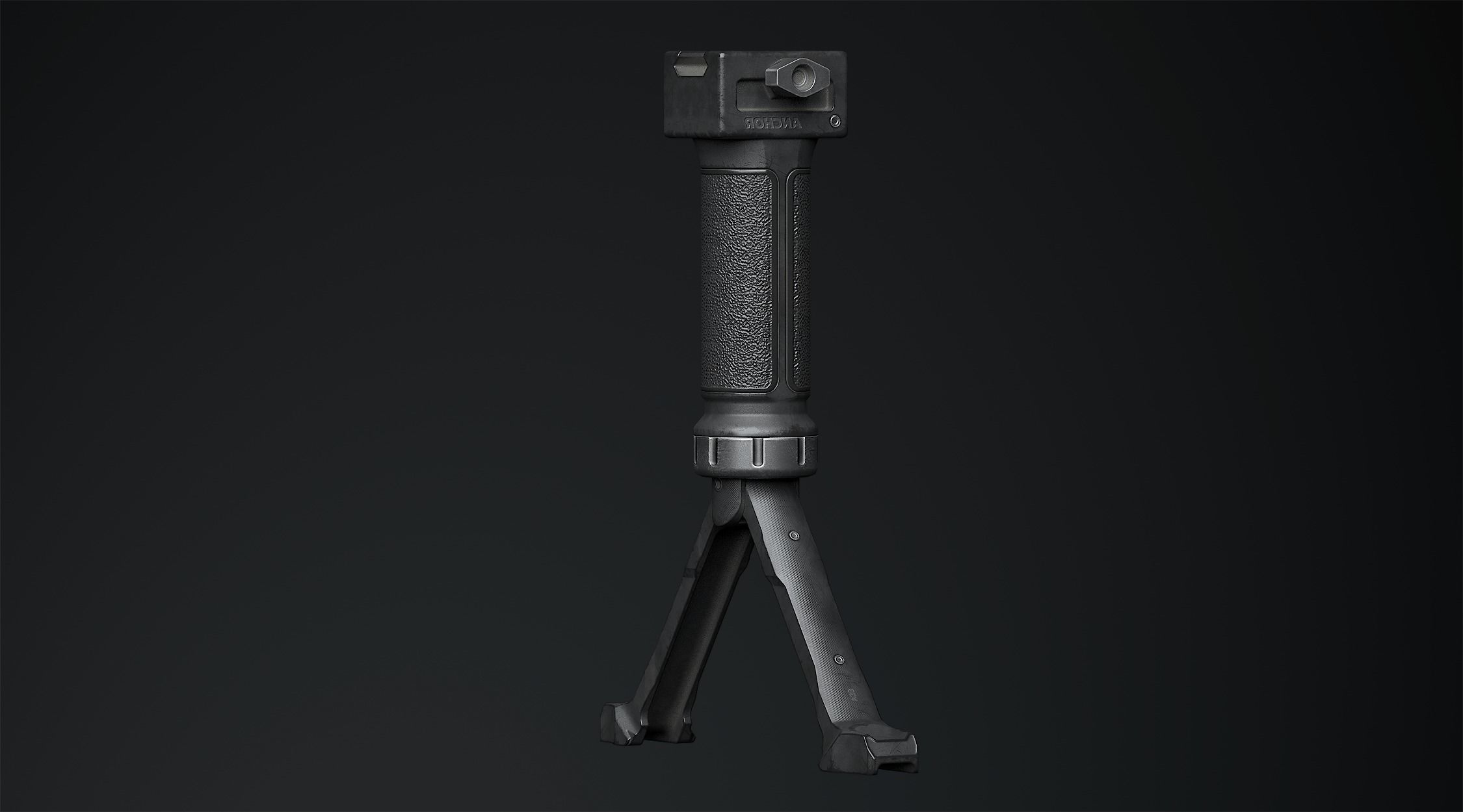 Tactical Hand Grip Bipod For Picatinny rail Low-poly 3D model_3