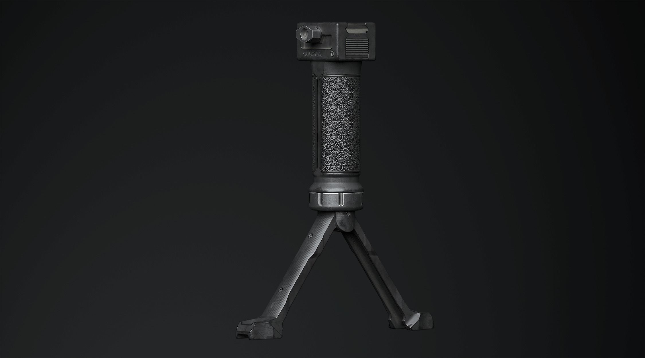 Tactical Hand Grip Bipod For Picatinny rail Low-poly 3D model_4