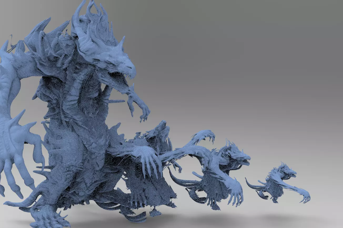 Hand Statue gargoyle Sculptures 3D model