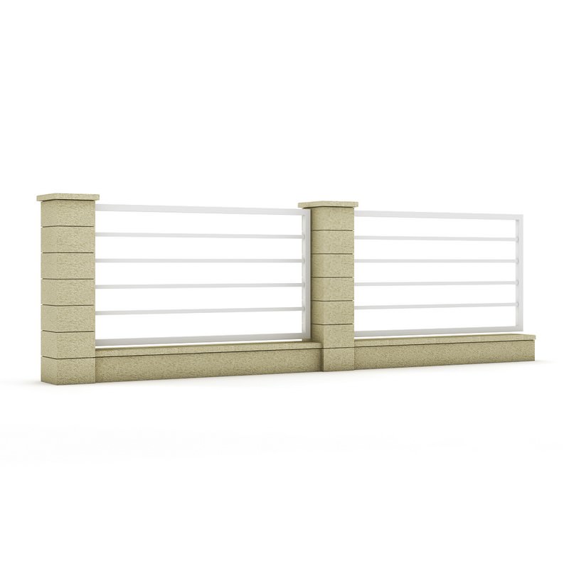 Concrete Fence 05 3D model_3