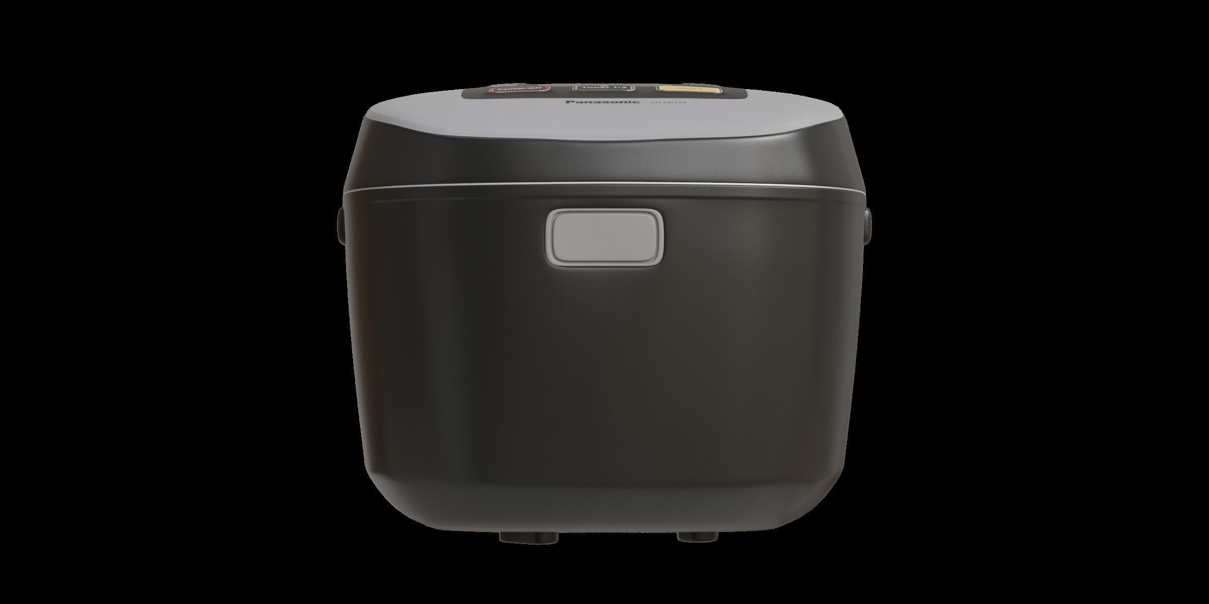 Modern Black Rice Cooker 3D model_7