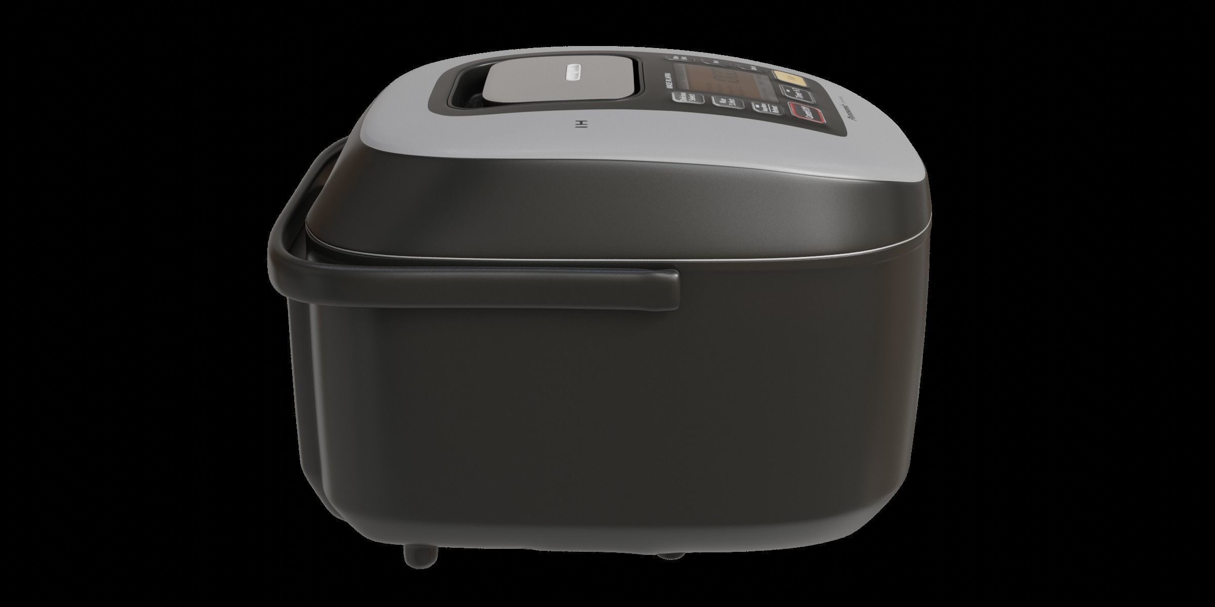 Modern Black Rice Cooker 3D model_8