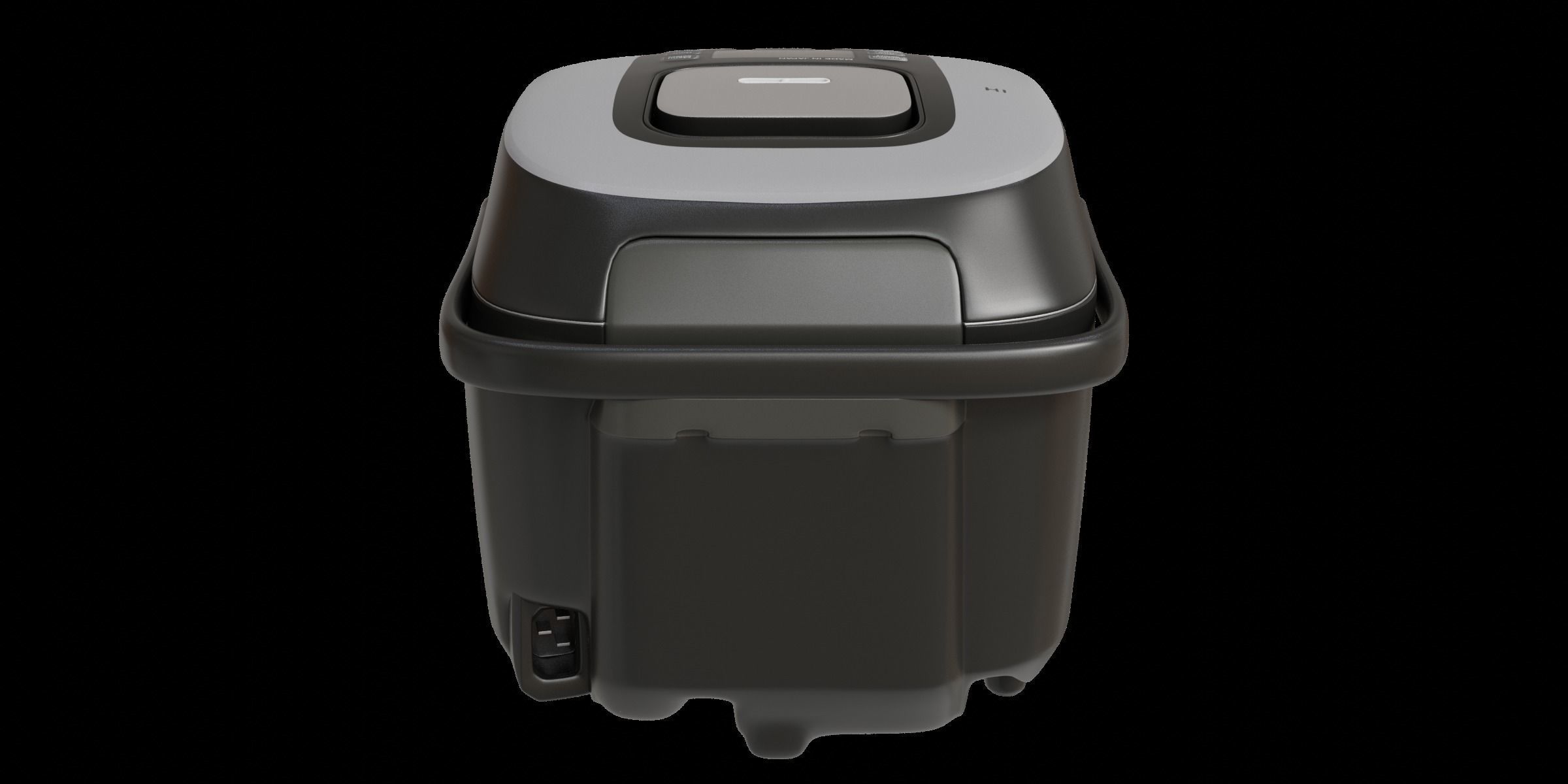Modern Black Rice Cooker 3D model_9