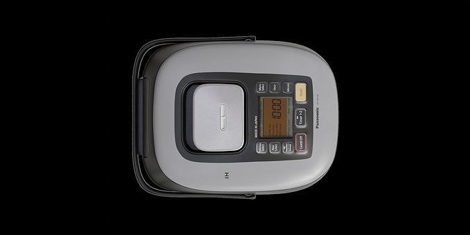 Modern Black Rice Cooker 3D model 2