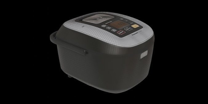 Modern Black Rice Cooker 3D model 4