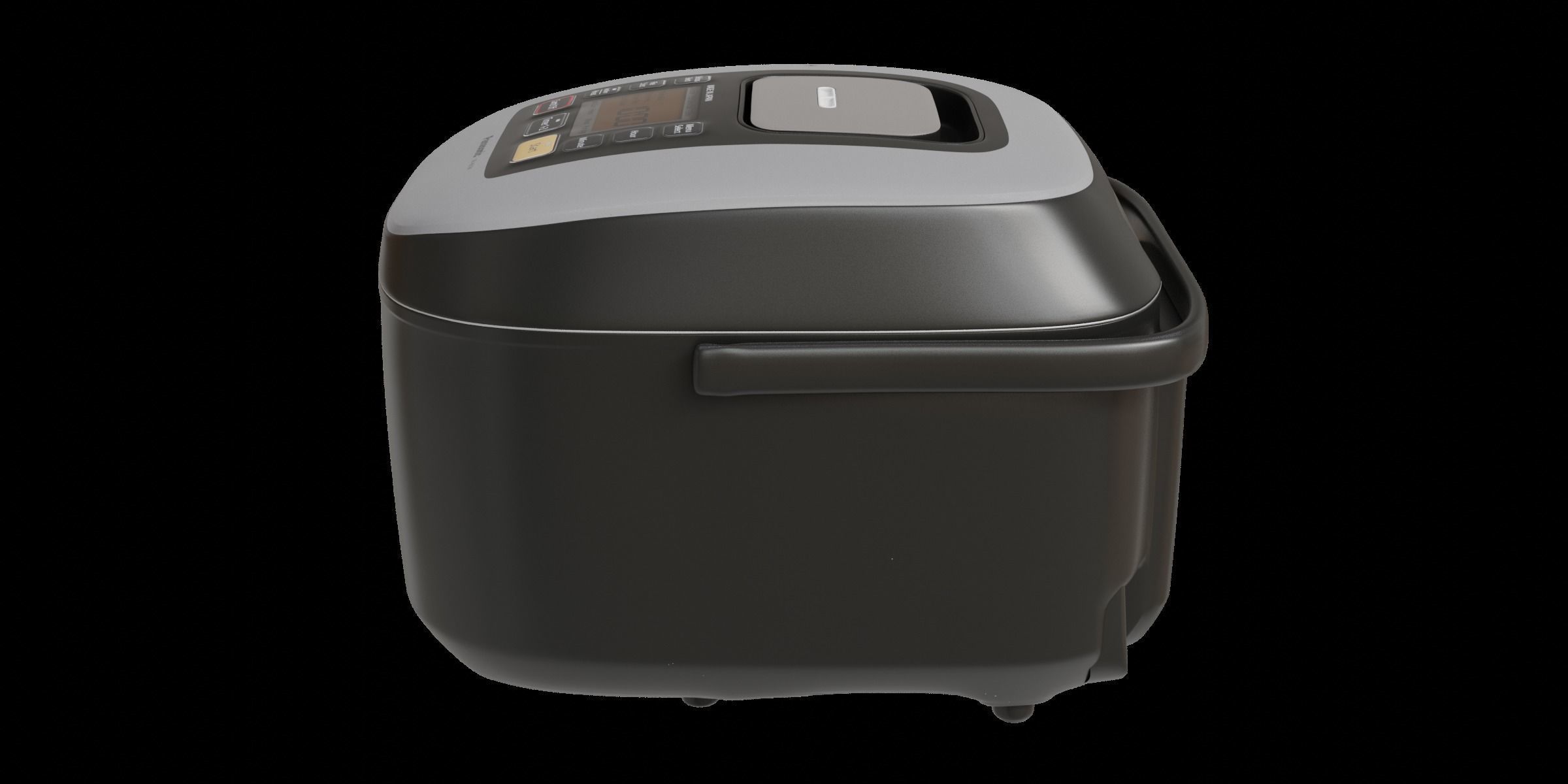 Modern Black Rice Cooker 3D model_10