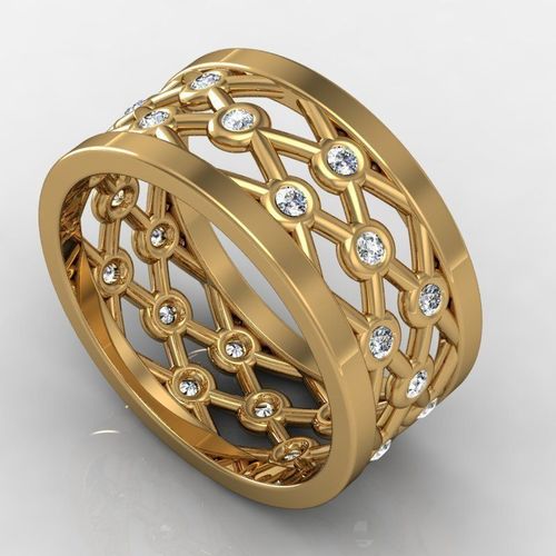 ring for women with diamonds 3D print model