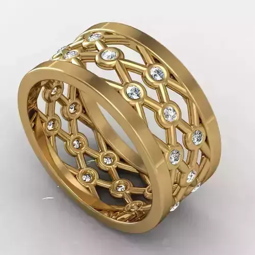 ring for women with diamonds 3D print model