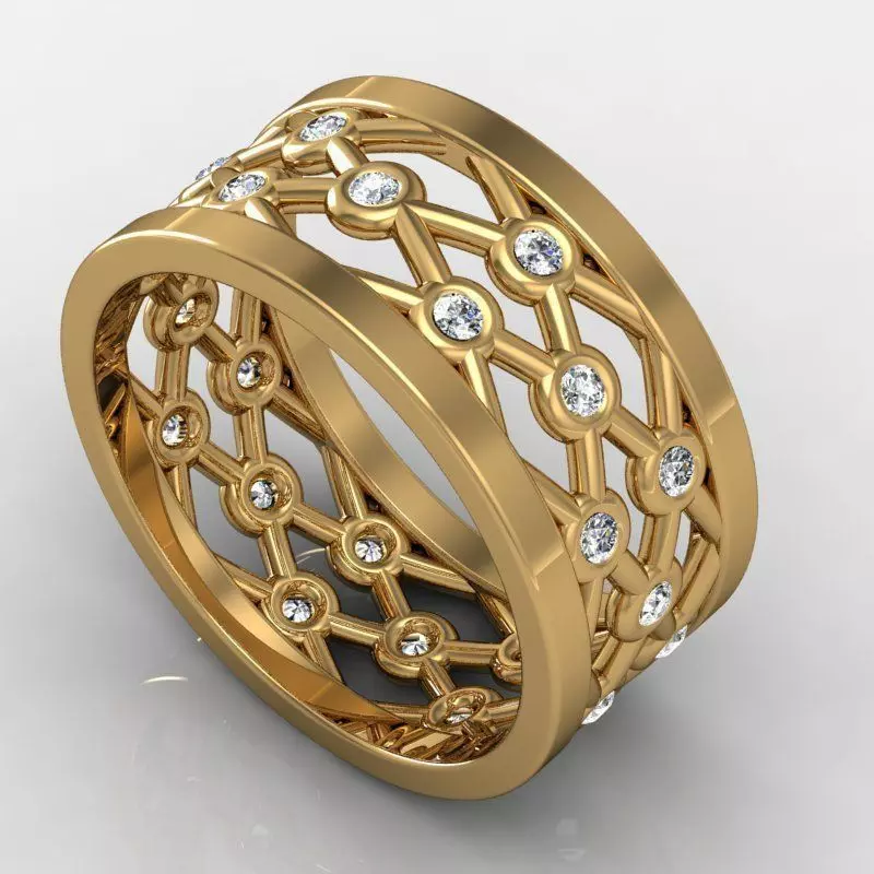 ring for women with diamonds 3D print model_0