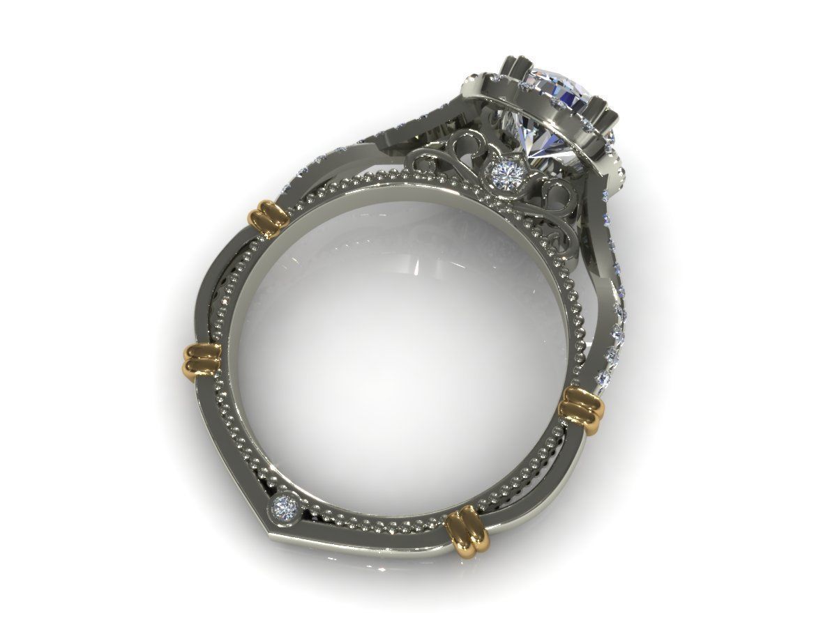 Verragio Diamond Ring V19 3D print model_2