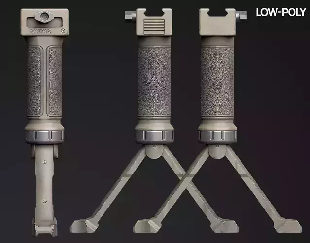 Tactical Hand Grip Bipod For Picatinny rail - Sand Skin