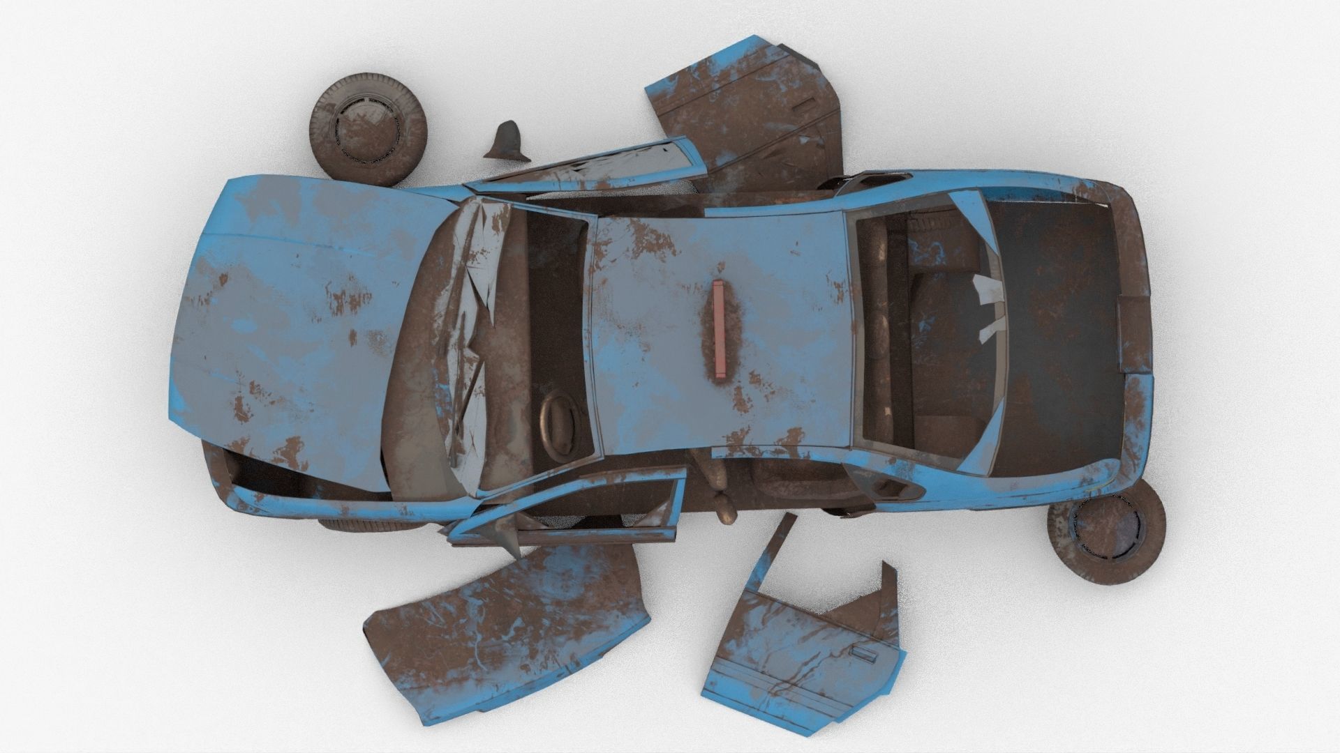 8k abandoned cars destroyed vehicles Low-poly Low-poly 3D model_8
