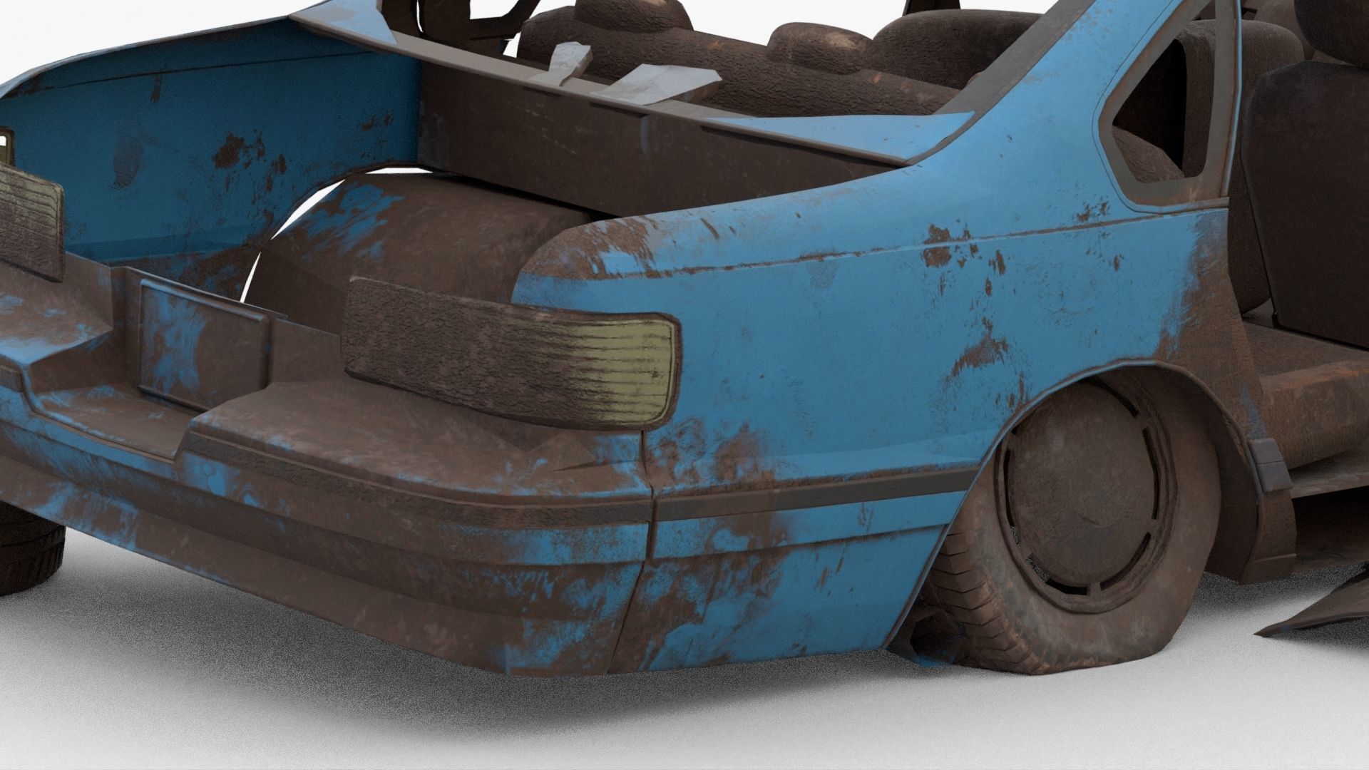 8k abandoned cars destroyed vehicles Low-poly Low-poly 3D model_14