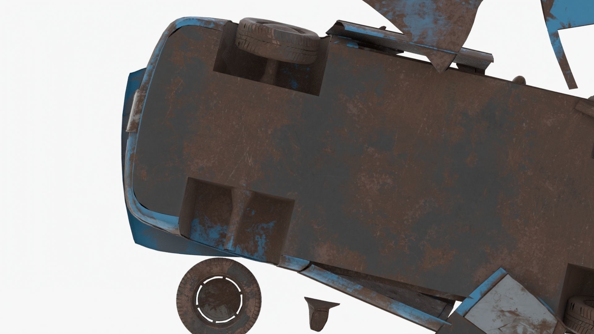 8k abandoned cars destroyed vehicles Low-poly Low-poly 3D model_15