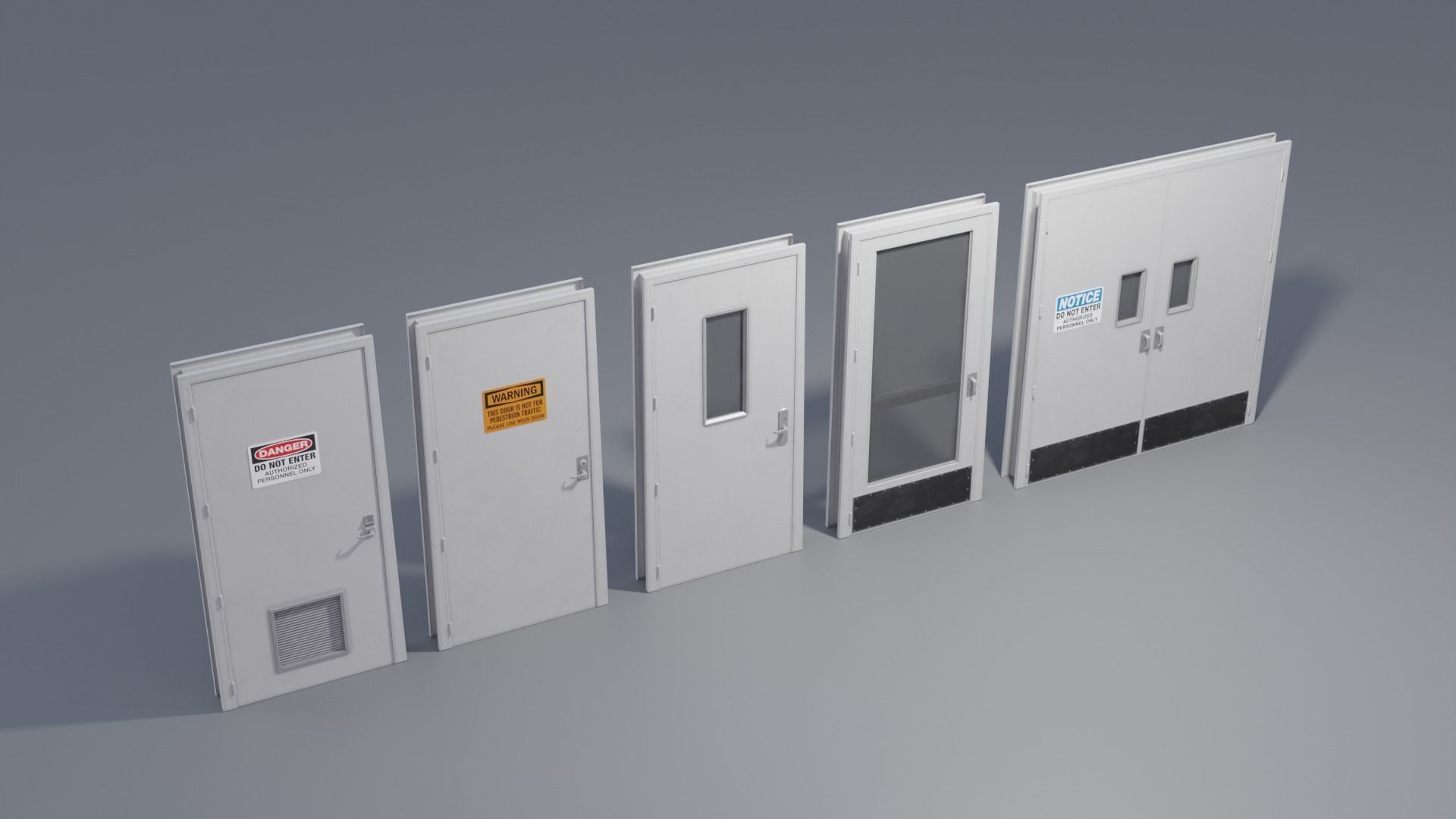 Industrial Doors 4K and 2K Low-poly 3D model_1